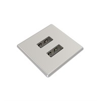 Axessline Micro Square - 2 USB-A charger 10W, silver